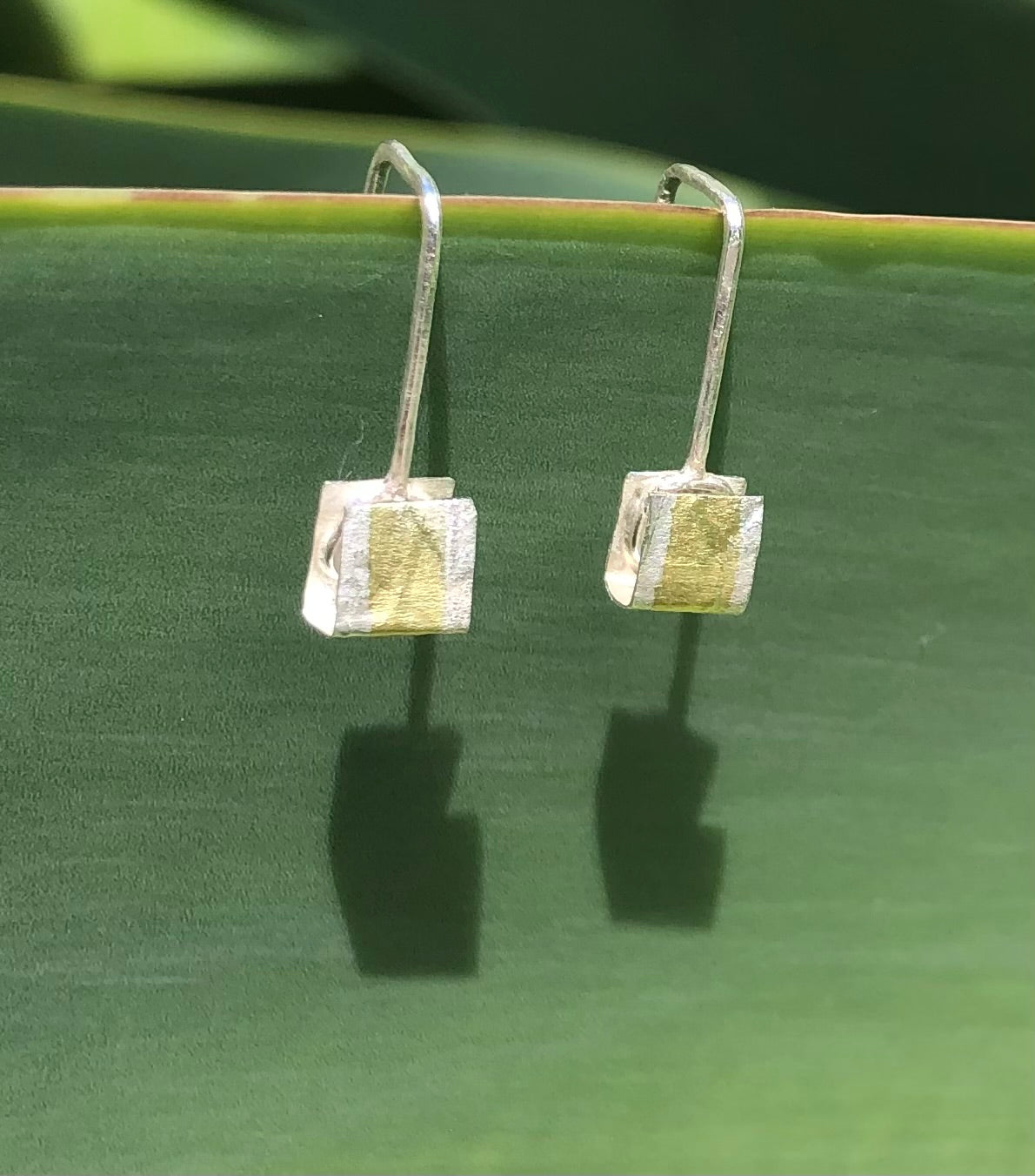 Bimetal "Square" Earrings